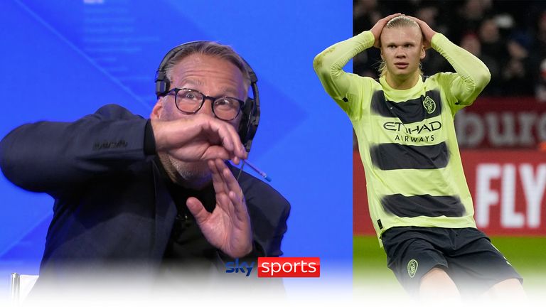 Paul Merson reacts to Erling Haaland&#39;s missed penalty for Manchester City against Bayern Munich.