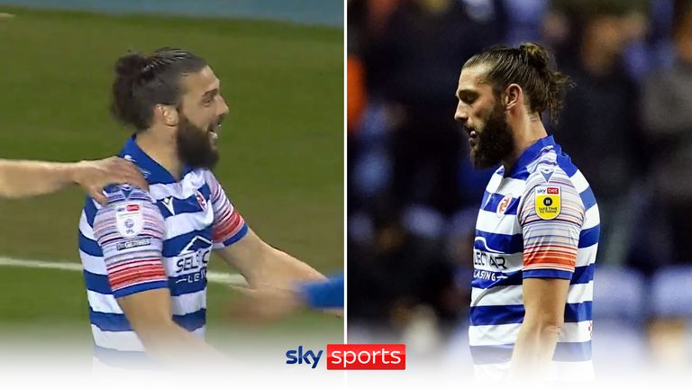 Andy Carroll thought he had given Reading a 2-0 lead against Luton, only for the referee to disallow the goal and give the striker a second yellow card for handball!