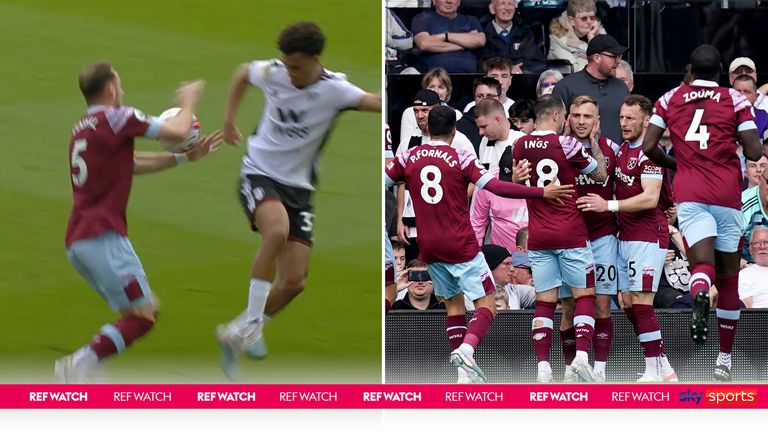 The Ref Watch panel discuss West Ham&#39;s goal against Fulham and whether or not they think it should have been ruled out for a handball by Vladimir Coufal.
