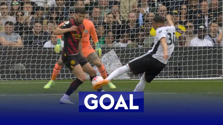 Carlos Vinicius slams home an equaliser for Fulham against Manchester City.