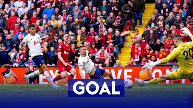 Diogo Jota scores a dramatic late winner for Liverpool against Tottenham in the Premier League.