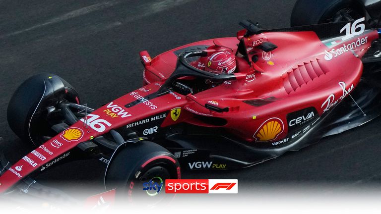 Ferrari&#39;s Charles Leclerc edges out Red Bull rival Max Verstappen to claim pole position for the third straight time in Baku.