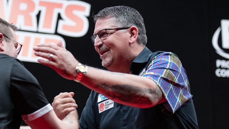 Gary Anderson was beaten on his return to the European Tour (Jonas Hunold/PDC Europe)
