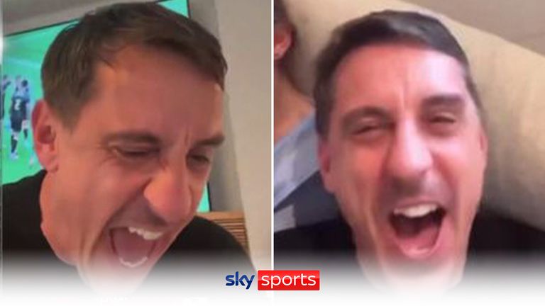 Gary Neville’s wild celebrations after Salford win!