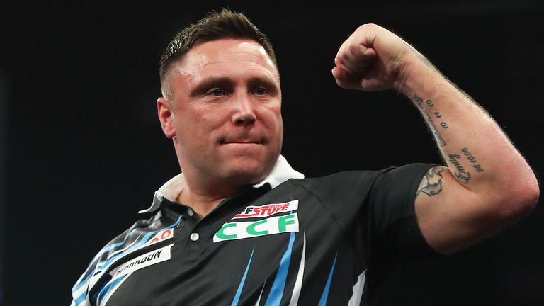 Gerwyn Price celebrates his victory on Night 11 (Image: PDC)