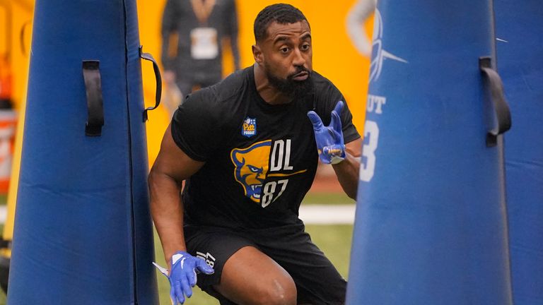 Baldonado takes part in his Pro Day in Pittsburgh