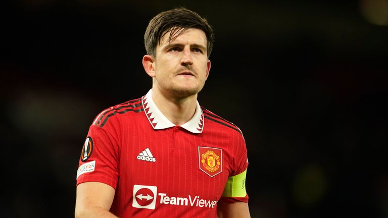 Harry Maguire entró como suplente ante el Sevilla