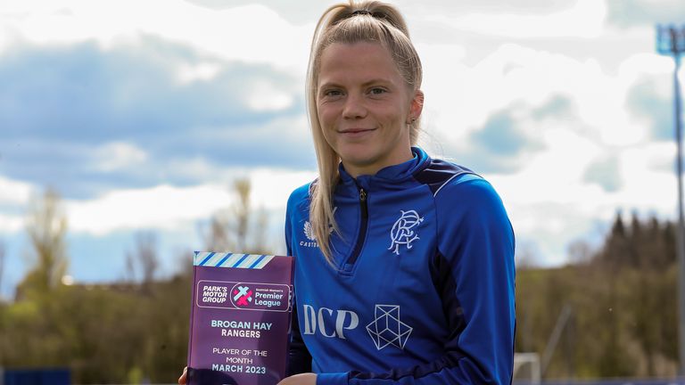 Rangers' Brogan Hay is the Parks Motor Group SWPL player of the month for March