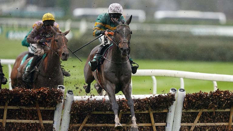 Inthepocket jumps clear of Luccia under Rachael Blackmore at Aintree