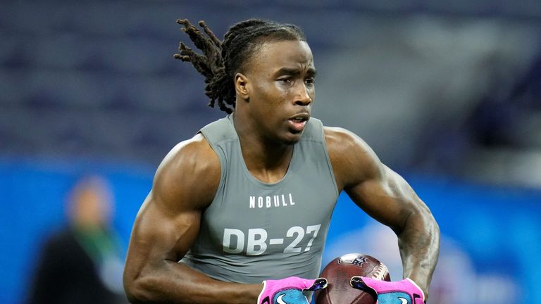 Georgia defensive back Kelee Ringo at the Scouting Combine in Indianapolis 