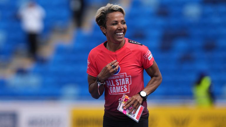 Dame Kelly Holmes at Birmingham Commonwealth Games 2022. 