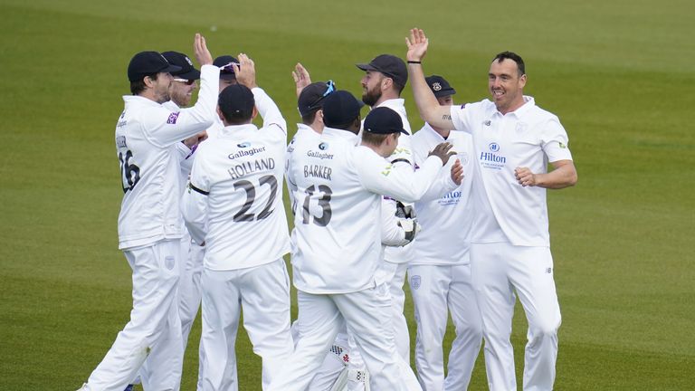 Hampshire had cause to celebrate as Ben Duckett with the bat and Kyle Abbott with the ball put them on top