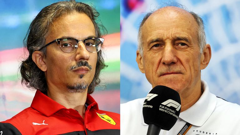 Laurent Mekies (L) will replace Franz Tost as AlphaTauri team principal