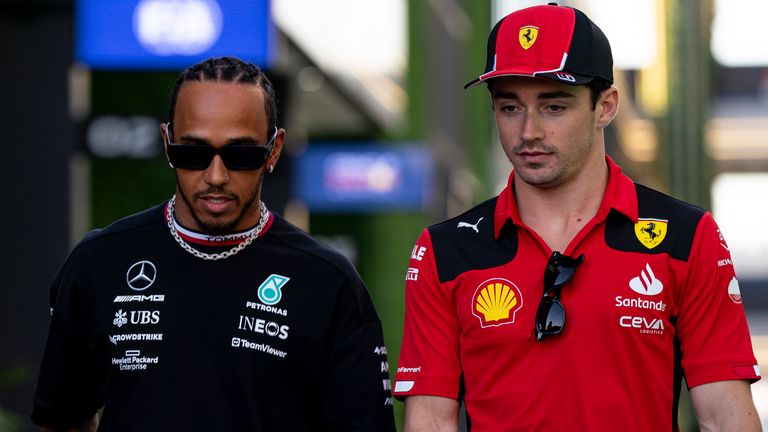 skysports lewis hamilton charles leclerc 6135133 - Charles Leclerc denies holding talks with Mercedes as Lewis Hamilton says speculation doesn't impact contract talks