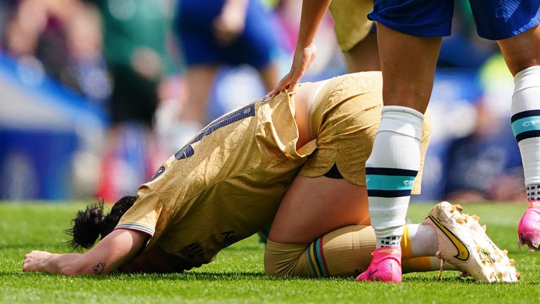 Lucy Bronze went down injured in the 67th minute