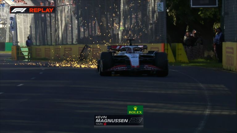 Kevin Magnussen loses tyre and brings out second red flag!