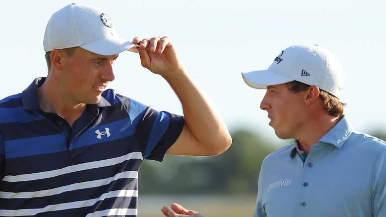 Jordan Spieth and Matt Fitzpatrick chat during the RBC Heritage in South Carolina (Getty Images)