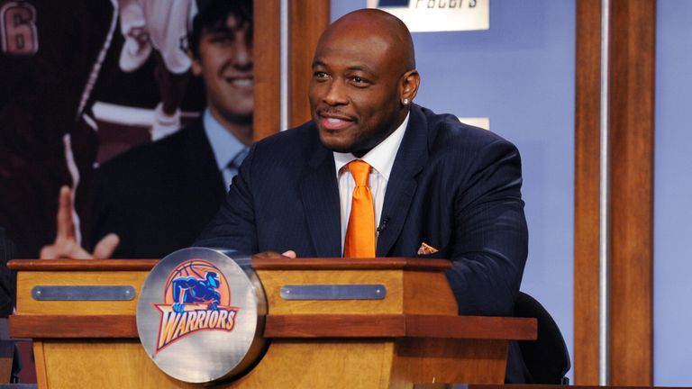 Mitch Richmond representing Golden State Warriors at the 2008 NBA Draft Lottery