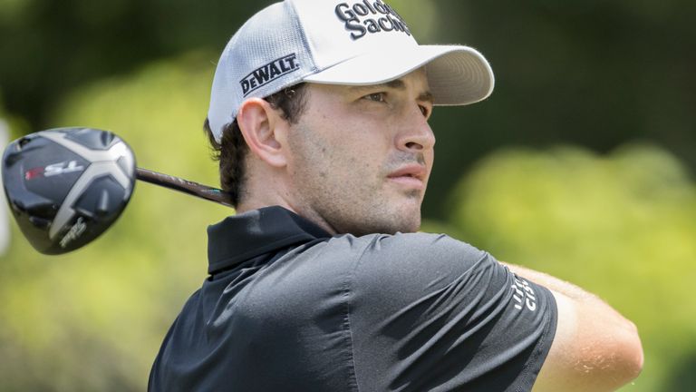 Patrick Cantlay watches his drive down the third fairway during the final round of the RBC Heritage golf tournament, Sunday, April 16, 2023, in Hilton Head Island, S.C. (AP Photo/Stephen B. Morton)