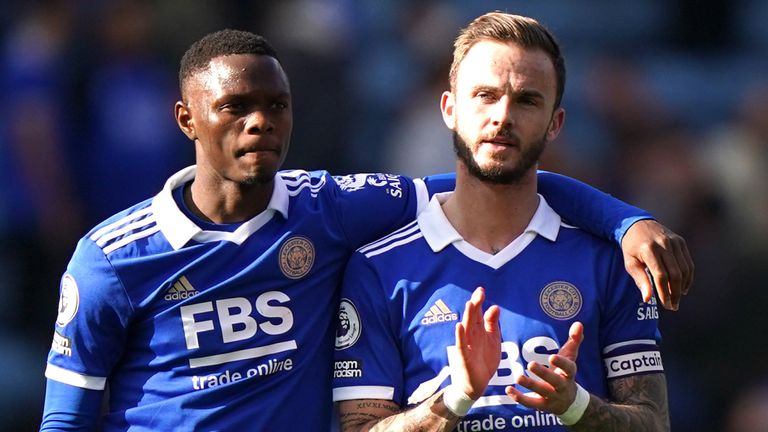 Leicester City's Patson Daka (left) and James Maddison look dejected following defeat to Bournemouth