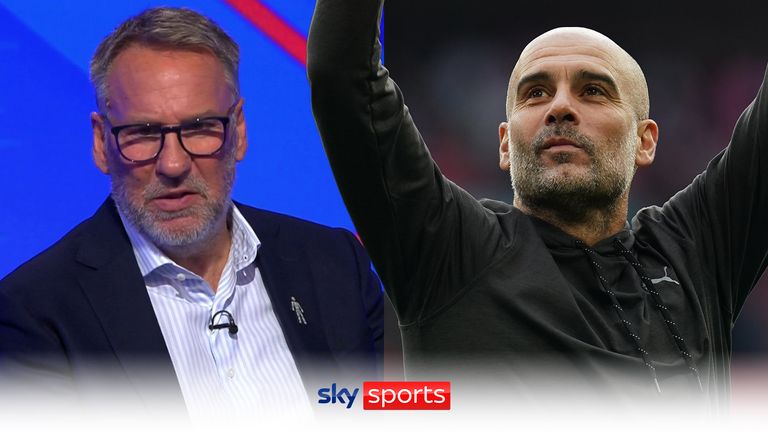 Paul Merson says Manchester City are just two games away from the treble