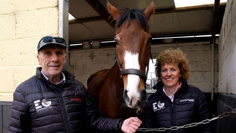 Peter Scudamore and trainer Lucinda Russell with Corach Rambler