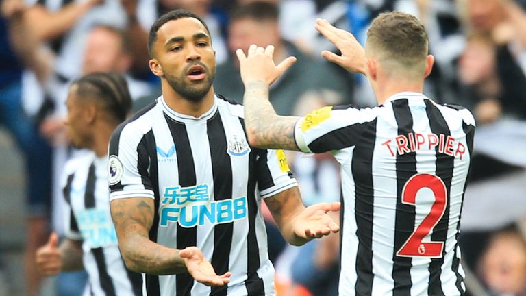 Callum Wilson celebrates with Kieran Trippier after equalising against Southampton