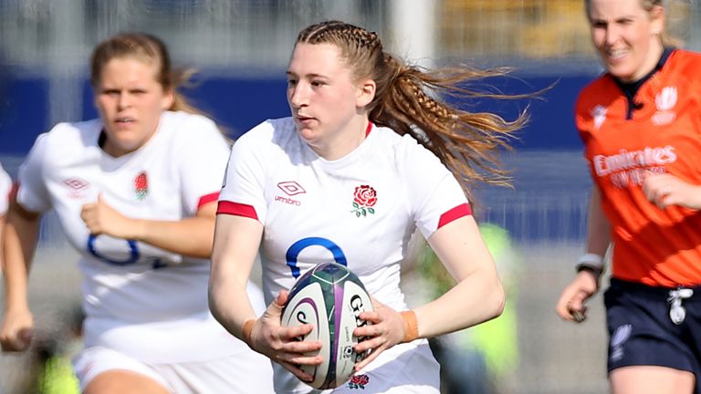 England&#39;s Emma Sing in action during the TikTok Women&#39;s Six Nations match at the DAM Health Stadium, Edinburgh. Picture date: Saturday March 26, 2022.