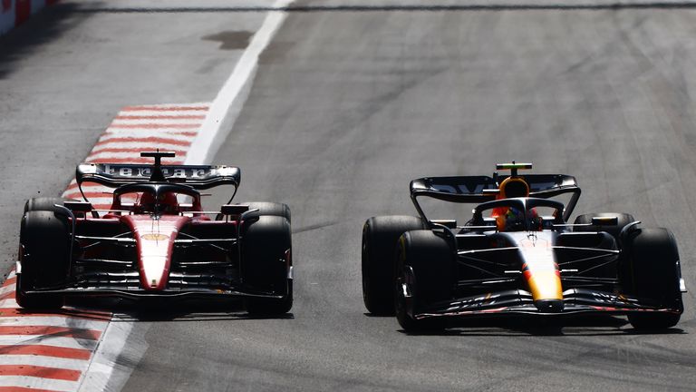 Perez passes Leclerc Baku