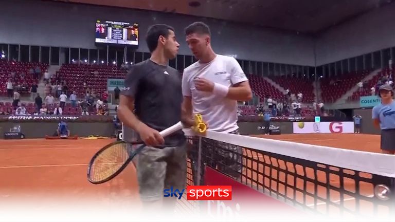 Thanasi Kokkinakis was involved in a heated exchange with Jaume Munar following his first-round defeat to the Spaniard at the Madrid Open on Wednesday.