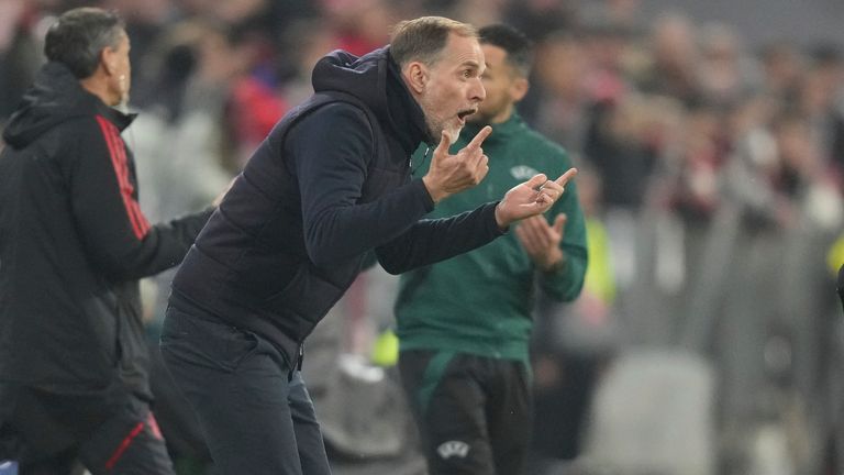 Bayern Munich boss Thomas Tuchel was sent off late in the game 