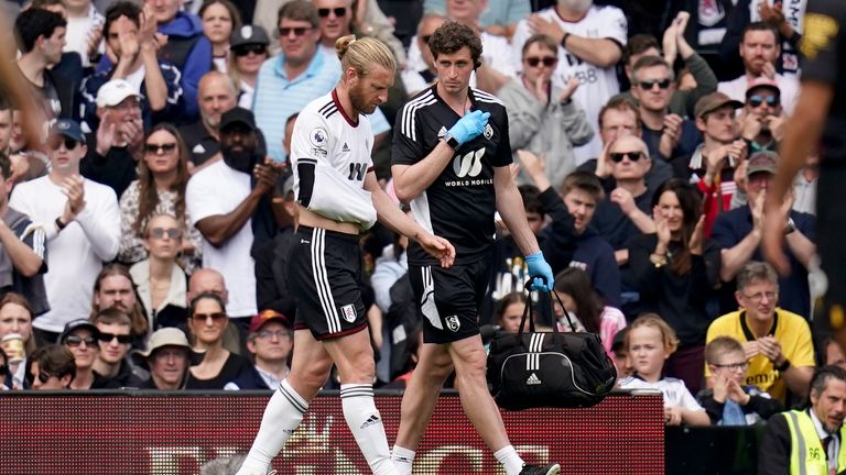 Tim Ream was forced off with an arm injury