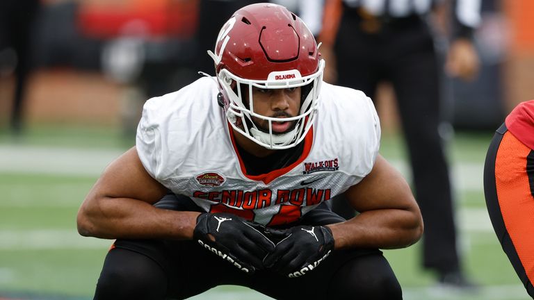 Wanya Morris in action at the Senior Bowl