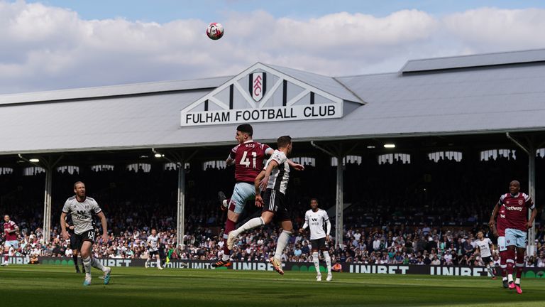 Declan Rice rises to head clear a cross