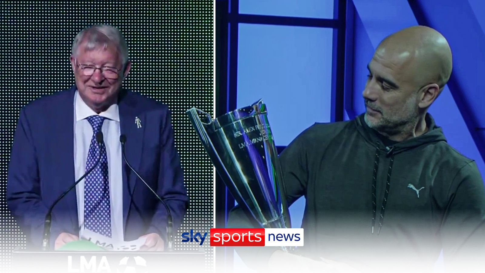 Pep Guardiola named LMA Manager of the Year Sir Alex Ferguson It's