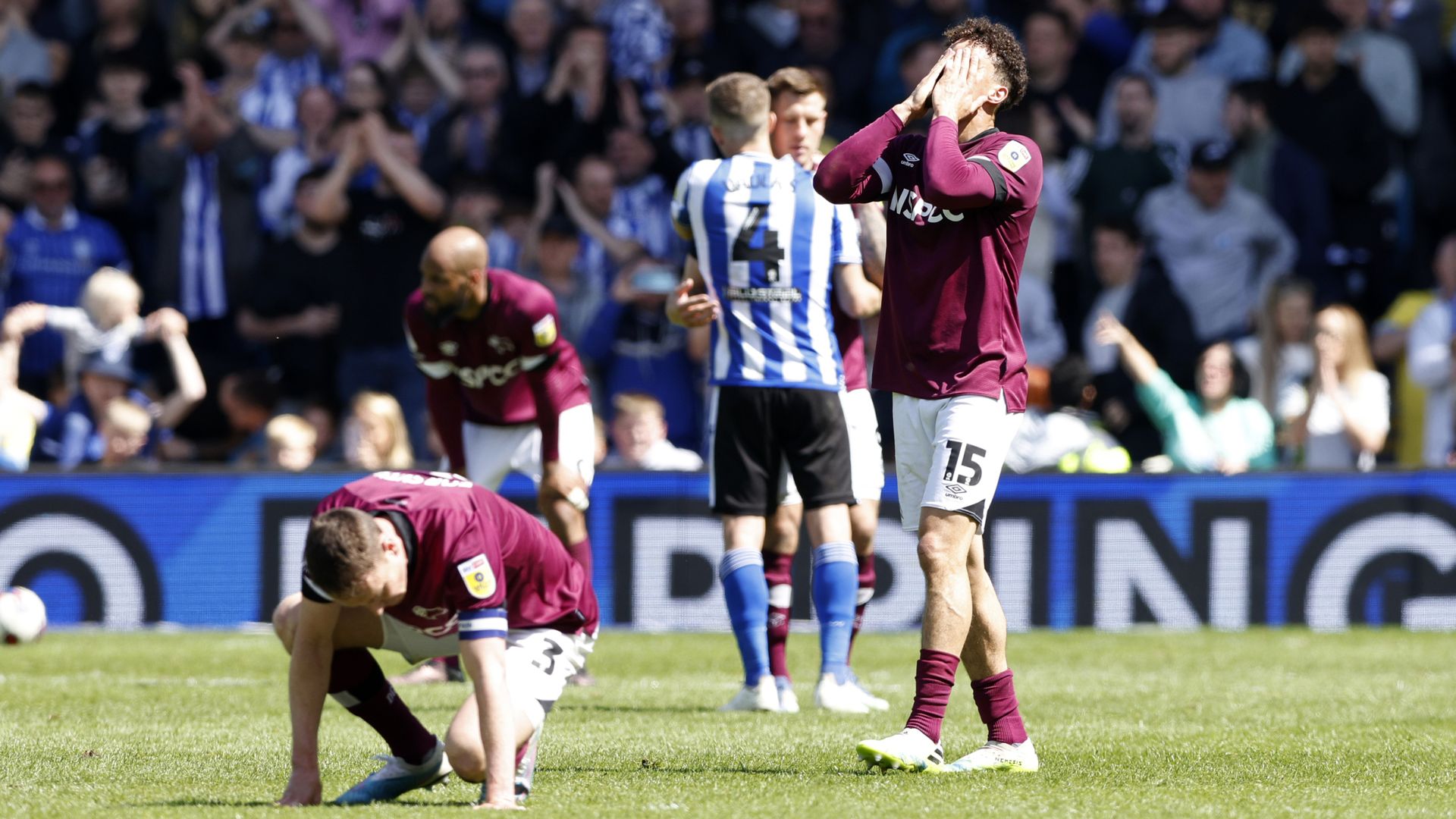Derby beaten by Sheff Wed to miss out on play-offs | Warne: Lads in tears