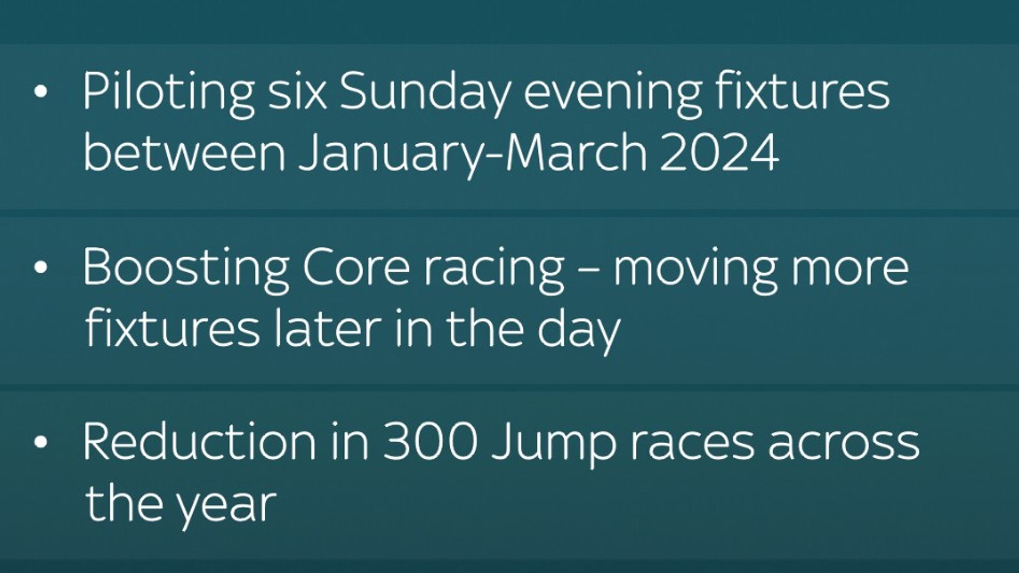 BHA fixture list changes 'Premier' racing tier, Sunday night racing