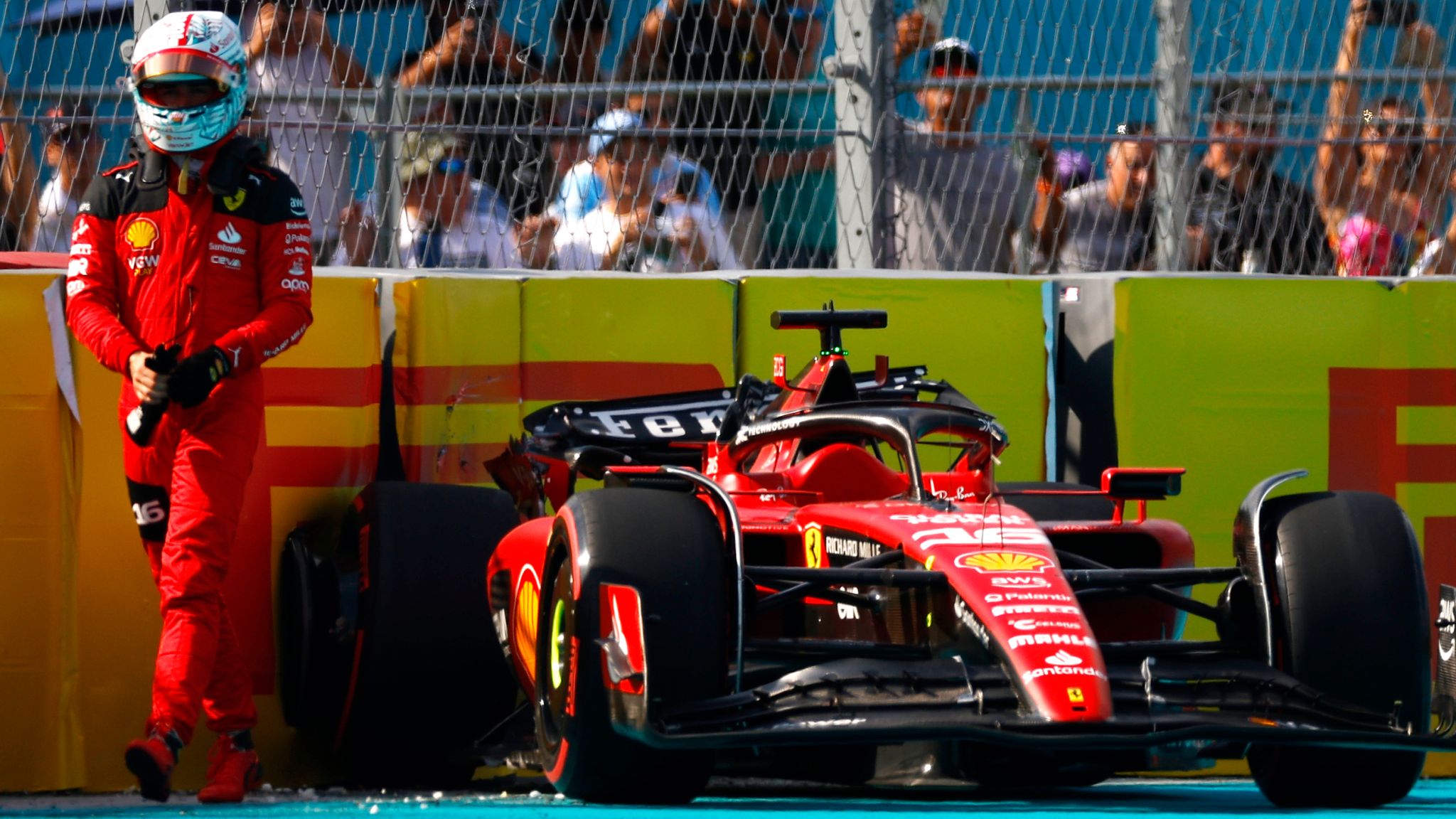 Charles Leclerc says Miami GP Qualifying crash unacceptable after hitting  barriers in same place in practice, F1 News