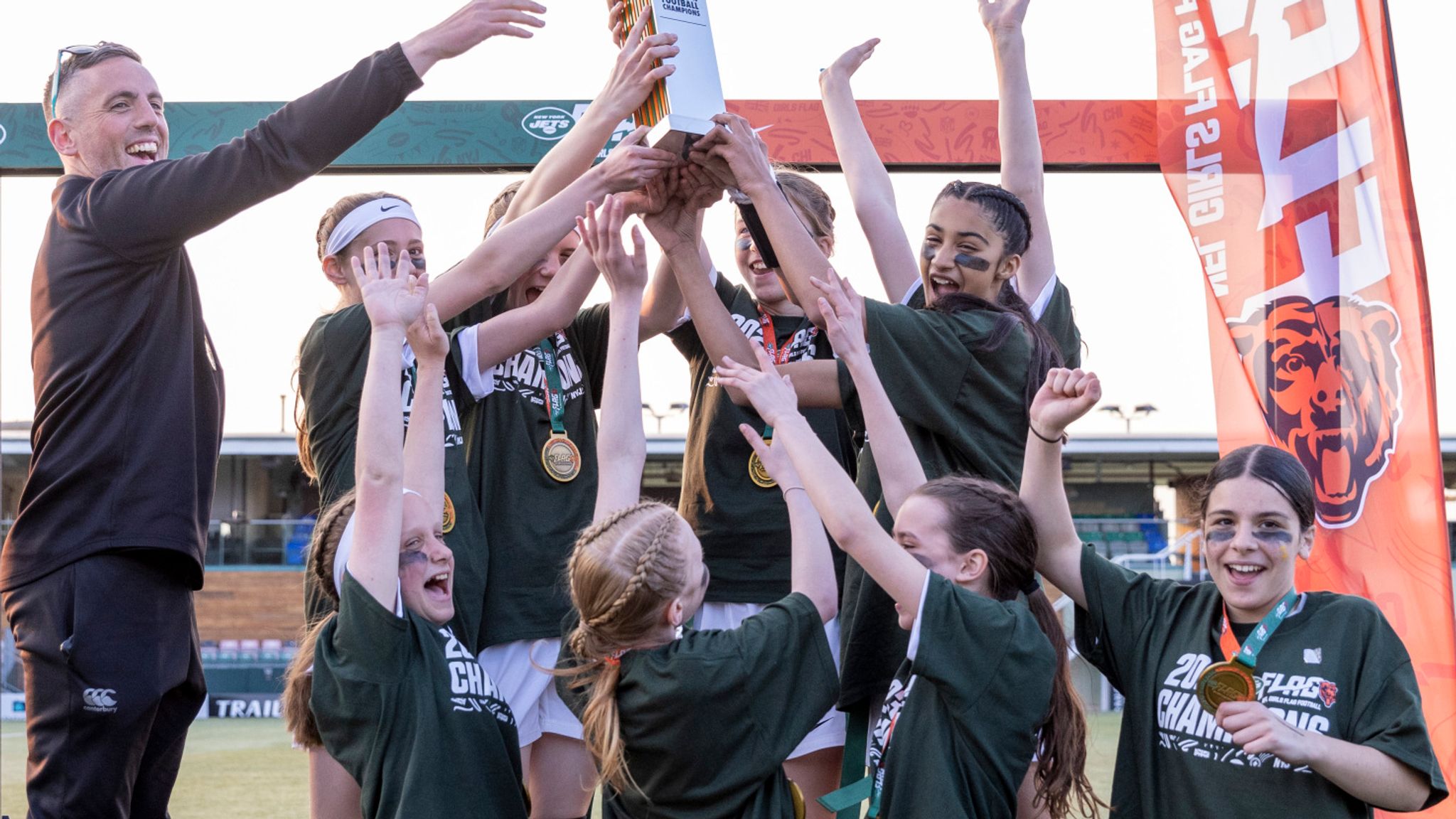 Jets and Bears Celebrate Success of First-Ever UK NFL Flag League for Girls