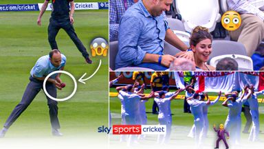 Fans falling off chairs, fire alarms and dancing! | Funniest Ashes moments