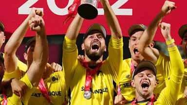 Hampshire Hawks celebrate their victory on Finals Day of the 2022 Vitality Blast