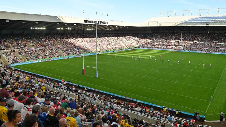 Picture by Will Palmer/SWpix.com - 09/07/2022 - Rugby League - Betfred Super League Magic Weekend - St Helens v Wigan Warriors - St. James' Park, Newcastle, England - A general view of the ground during the match between St Helens and Wigan Warriors