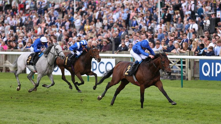 Adayar and William Buick stretch clear to win the Group Three Gordon Richards Stakes