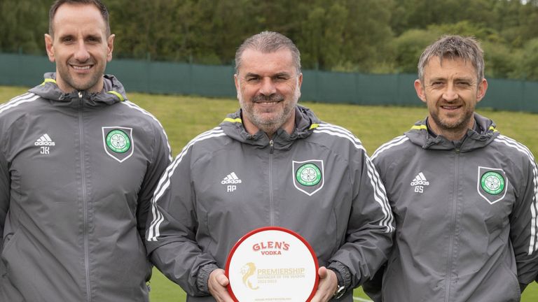 Ange Postecoglou collected the Scottish Premiership manager of the season award