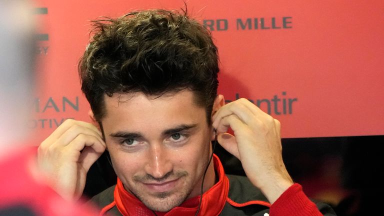 Charles Leclerc prepares for the opening practice session at the Miami GP