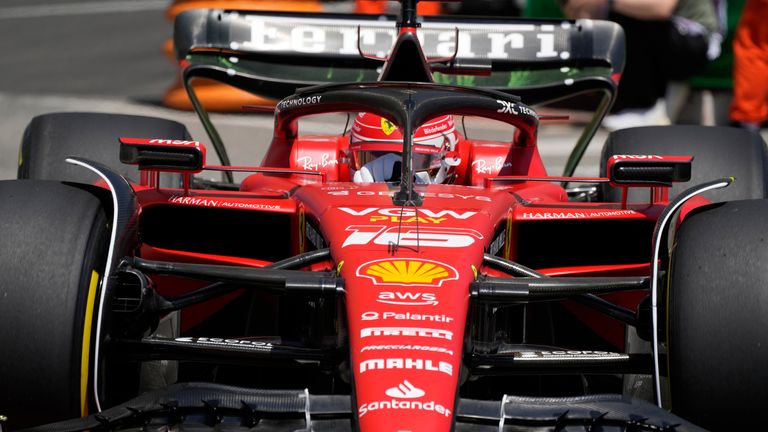 Charles Leclerc during practice for the 2023 Monaco GP