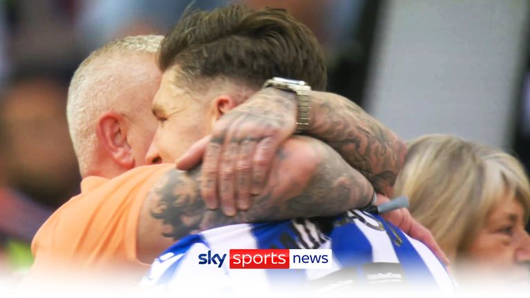 Dean Windass celebrates with son Josh