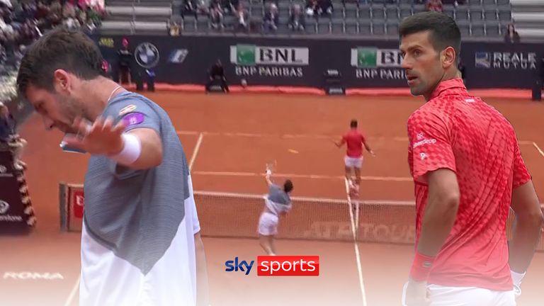 Djokovic hit by Norrie volley