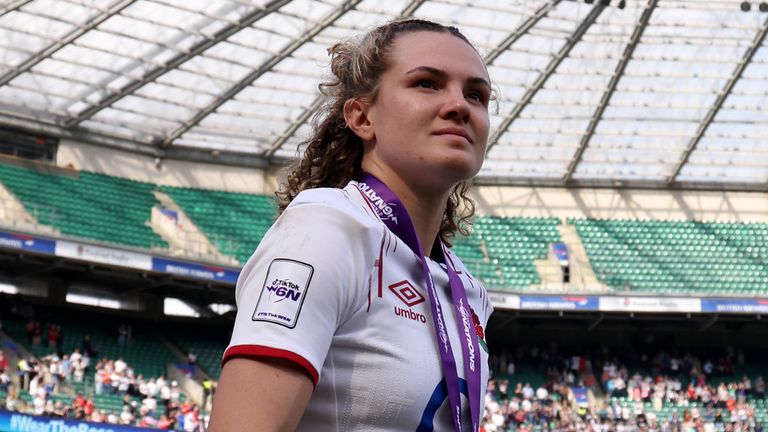 Ellie Kildunne at Twickenham for England's final Women's Six Nations game against France