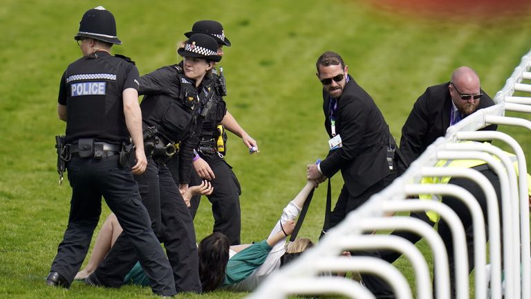 Last year's Derby was delayed as police and security removed protestors from the track